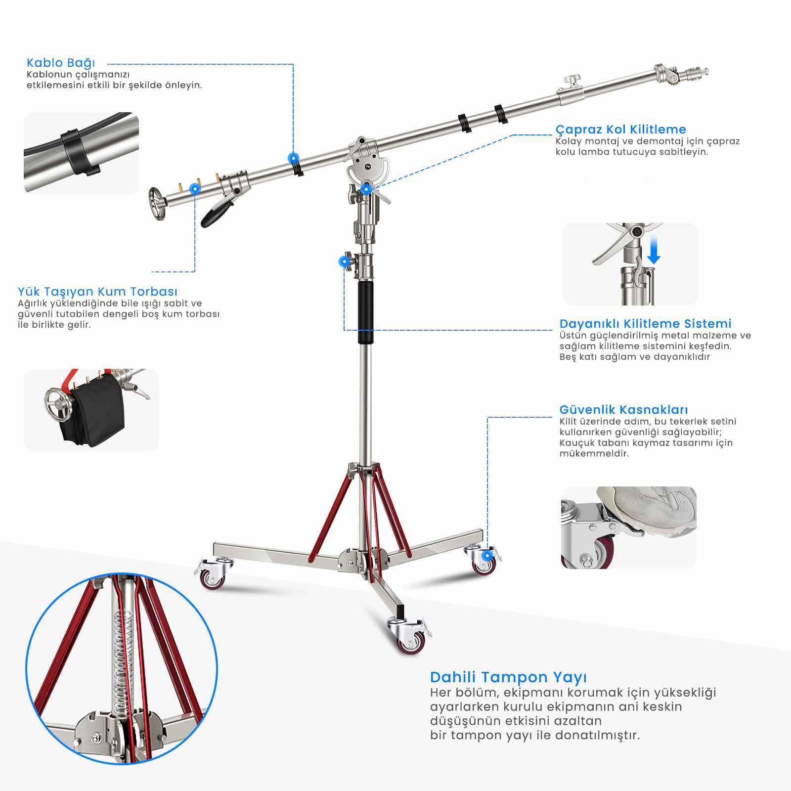 Gdx BS-300 Plus Boom Stand Deve Boynu