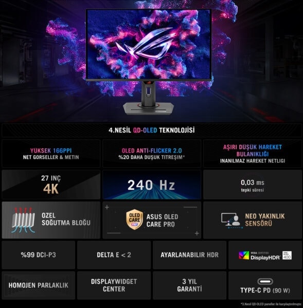 ROG Strix OLED XG27UCDMG ASUS ROG Strix OLED XG27UCDMG Gaming Monitör H3