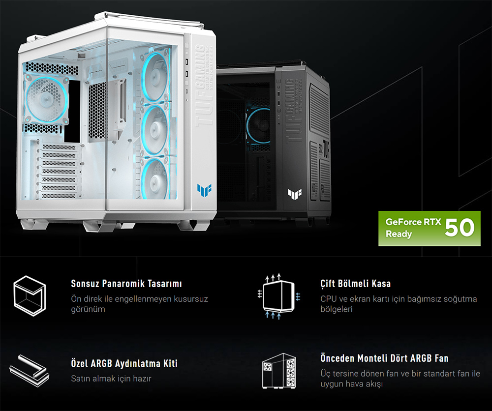 TUF Gaming GT502 Horizon ARGB - White Edition