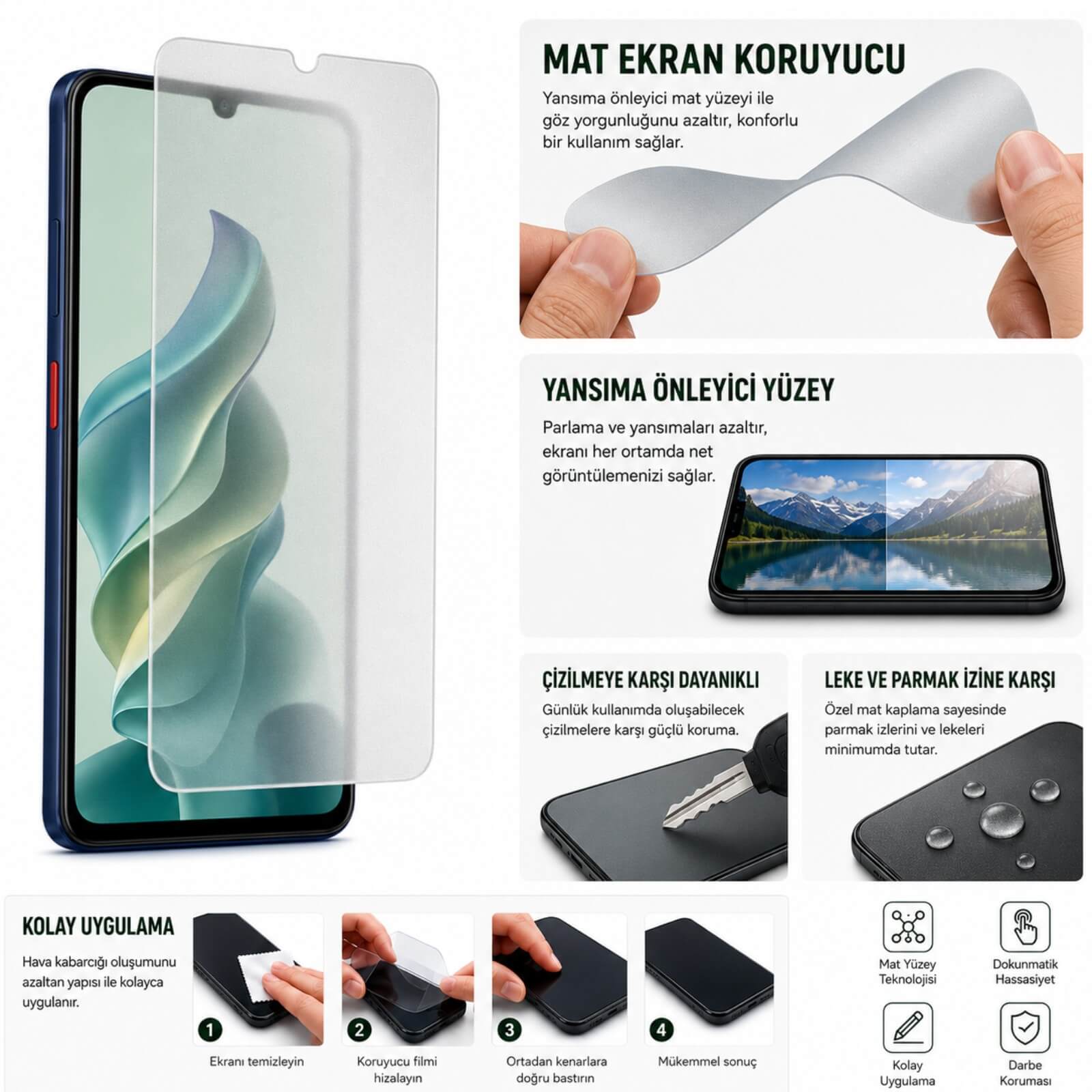 Nubia A76 5G Mat Ekran Koruyucu Nano Şeffaf (Z2469N)