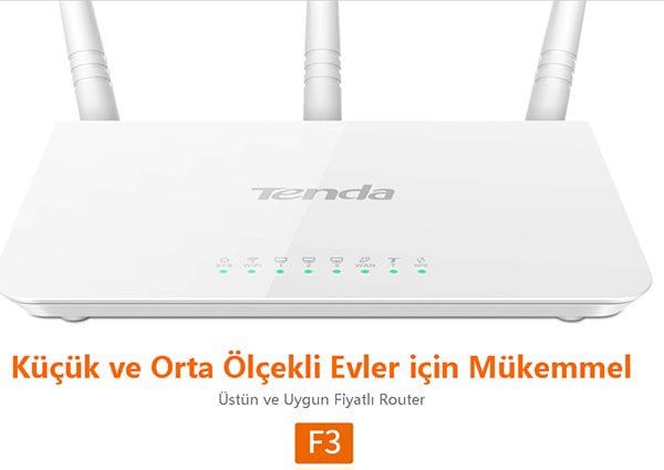 Tenda F3 4 Port 300 Mbps 3 Antenli Access Poınt Router