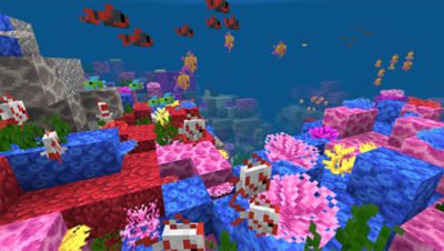 Deniz altındaki balıkları gösteren PS4 Minecraft Başlangıç ??Koleksiyonu ekran görüntüsü