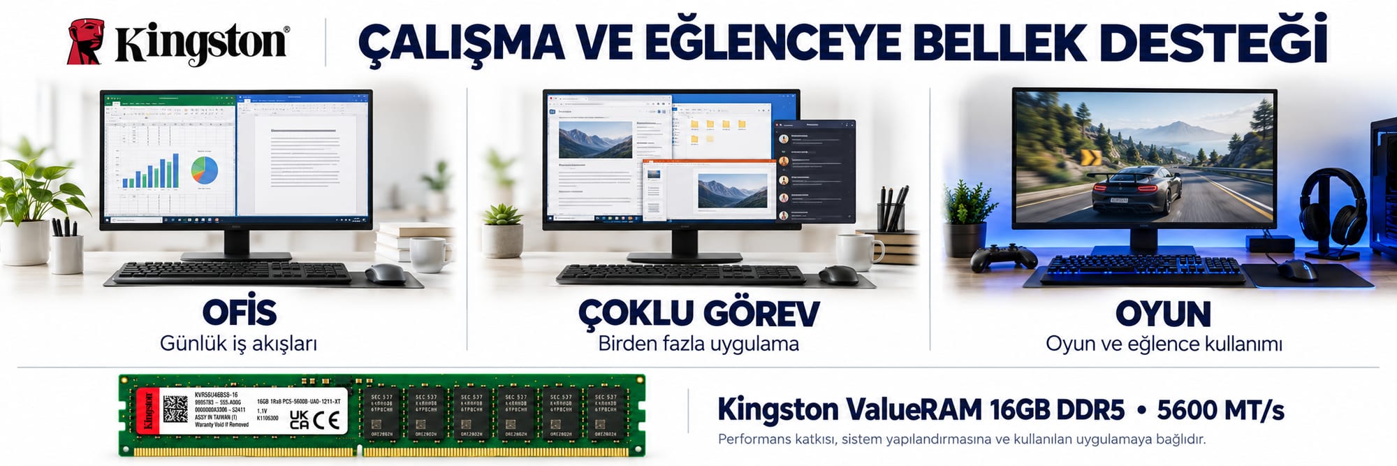 Kingston ValueRAM ek ürün tanıtım görseli