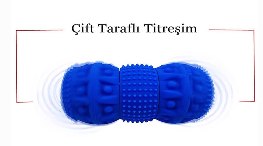 Simo Dikenli Titreşimli Masaj Topu Mavi
