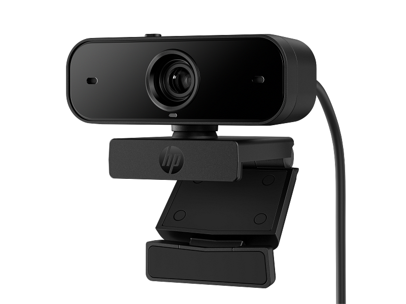 HP 435 FHD Webcam JetBlack ShutterOpen CoreSet Floating FrontLeft WhiteBG