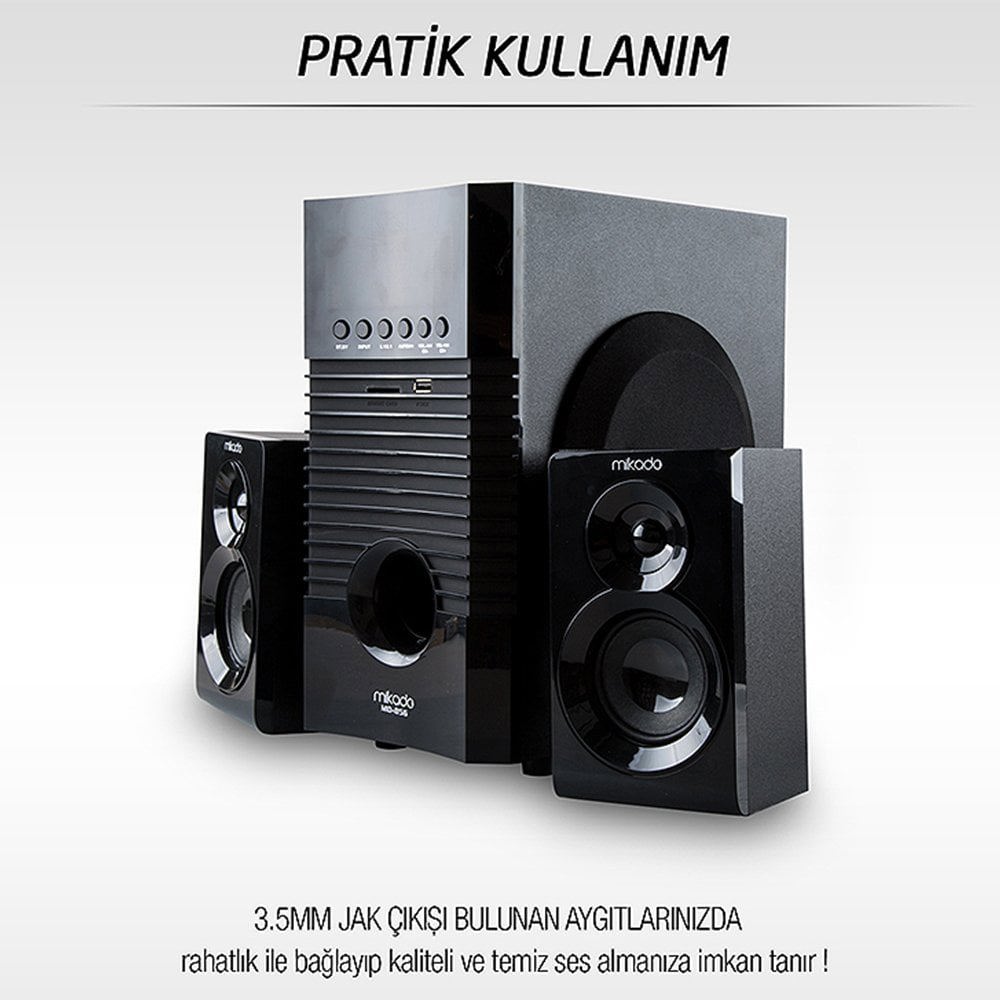 Mikado MD-856BT USB-SD-FM Destekli Multimedya 5+1 Bluetooth Speaker