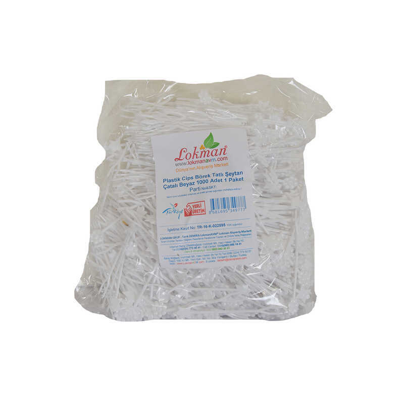 LOKMANAVM PLASTİK CİPS BÖREK TATLI ŞEYTAN ÇATALI BEYAZ 1000 ADET 1 PAKET LOKMANAVM PLASTİK CİPS BÖREK TATLI ŞEYTAN ÇATALI BEYAZ 1000 ADET 1 PAKET