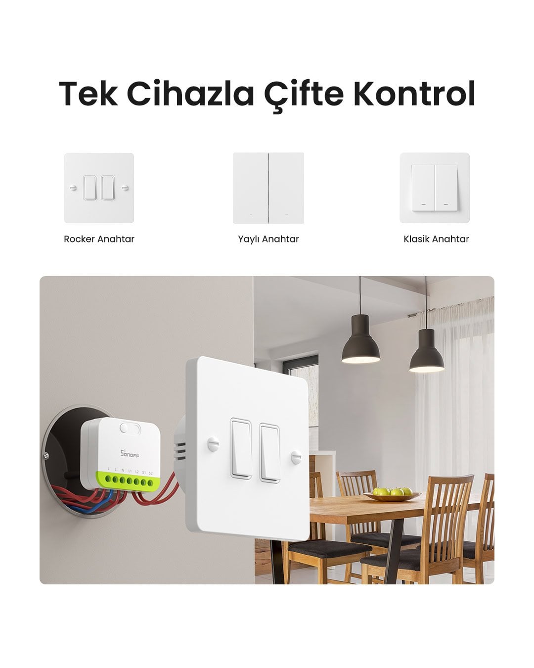 SONOFF Mini-ZB2GS Duo ZigBee 2 Kanallı Akıllı Röle