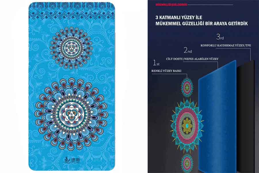 Tusi Yoga Matı ve Pilates Minderi Mandala Desen