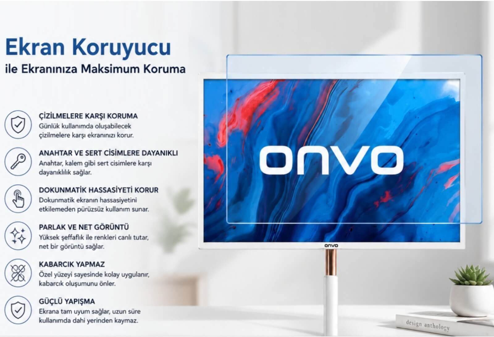 Onvo 32OVM6500X 32 inç Ekran Koruyucu 9H Nano Parlak