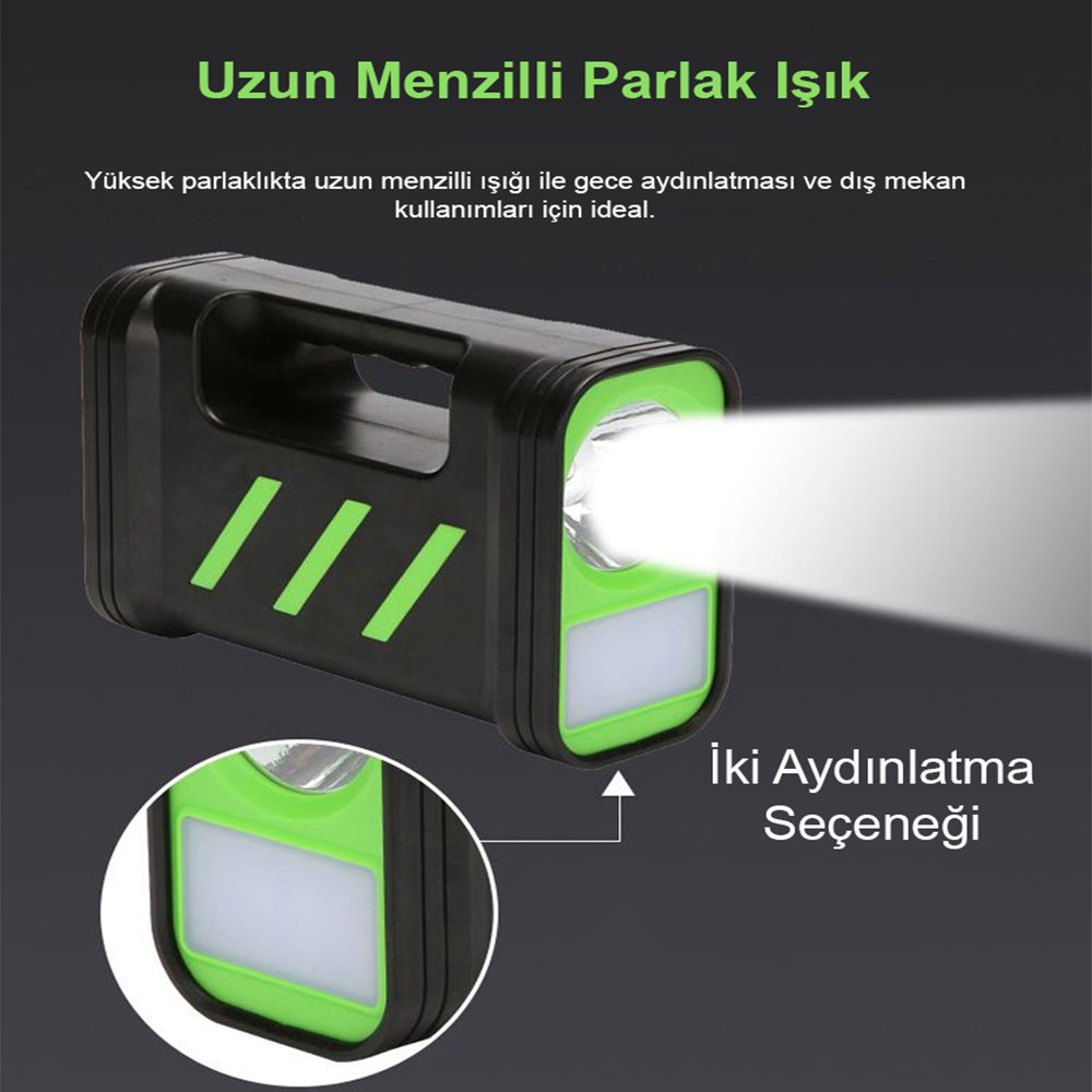 Powermaster Solar Panelli 3 Ampullü Solar Işıldak Fener GD-12