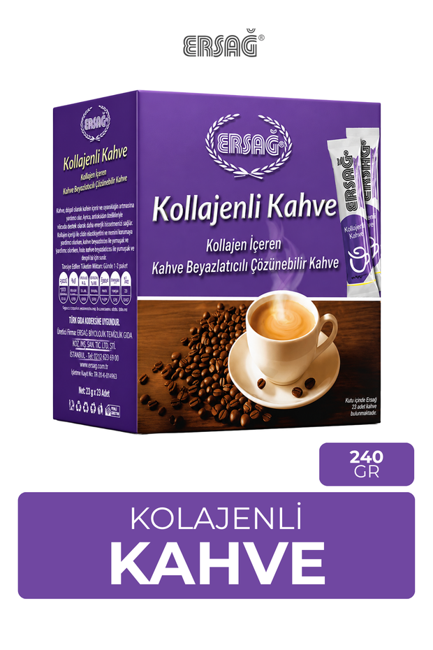 ERSAĞ Kollajenli Kahve Tip 1-3 Kollajen İçeren Toz Kahve 240 Gr