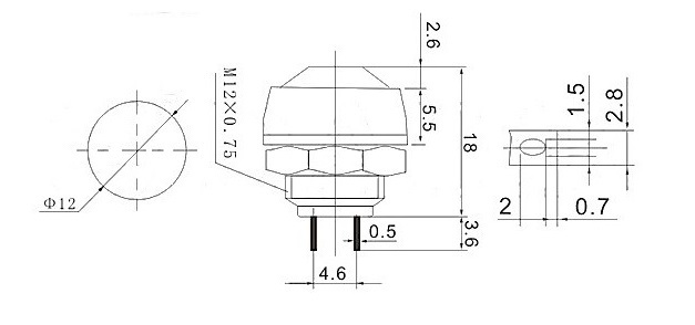 PBS-33B 12mm Push Buton