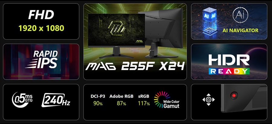 MSI MAG 255F X24 Gaming Monitör H4