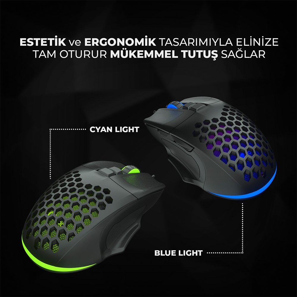 Lecoo MS107 3200 DPI 7 Tuşlu Kablolu RGB Led Aydınlatmalı Gaming Oyuncu Mouse