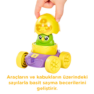 tomy toomies yarışçı yumurtalar basit sayı sayma yeteneği ve sayıları öğreten oyuncak