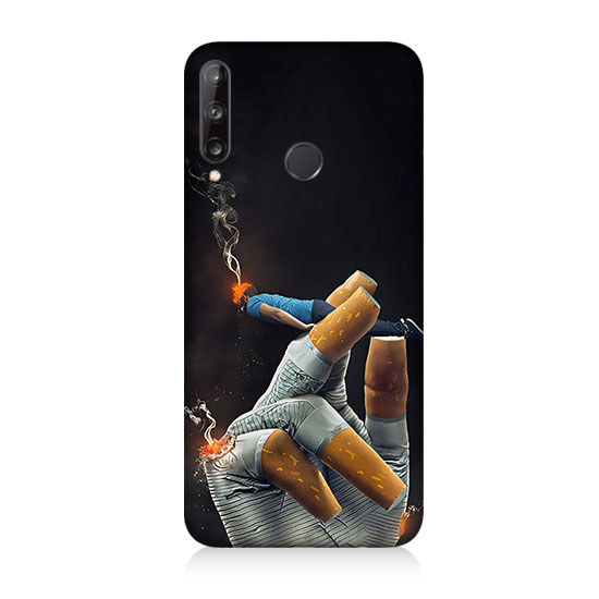 Huawei P40 Lite E Uyumlu Sigara Tutucu Kapak Kılıf 