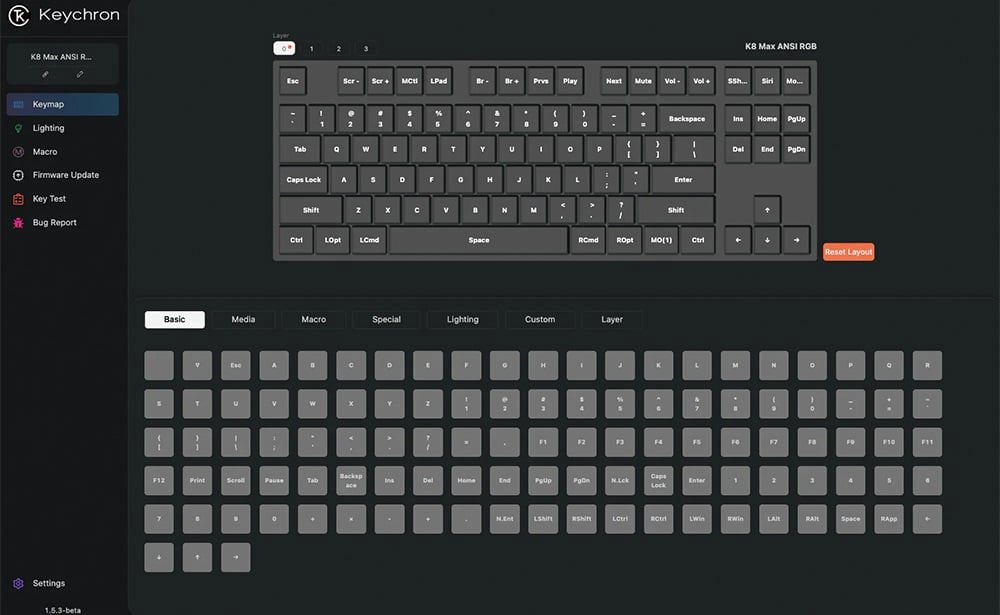 Keychron K8 Max Tkl Rgb Red Switch Klavye H4