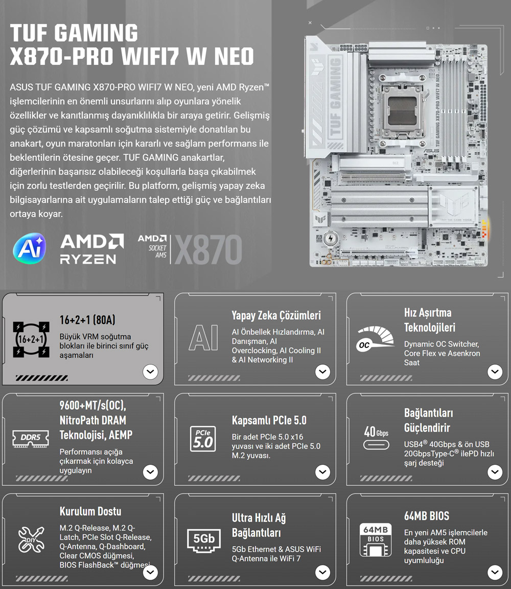 TUF GAMING X870-PRO WIFI7 W NEO TUF GAMING X870-PRO WIFI7 W NEO