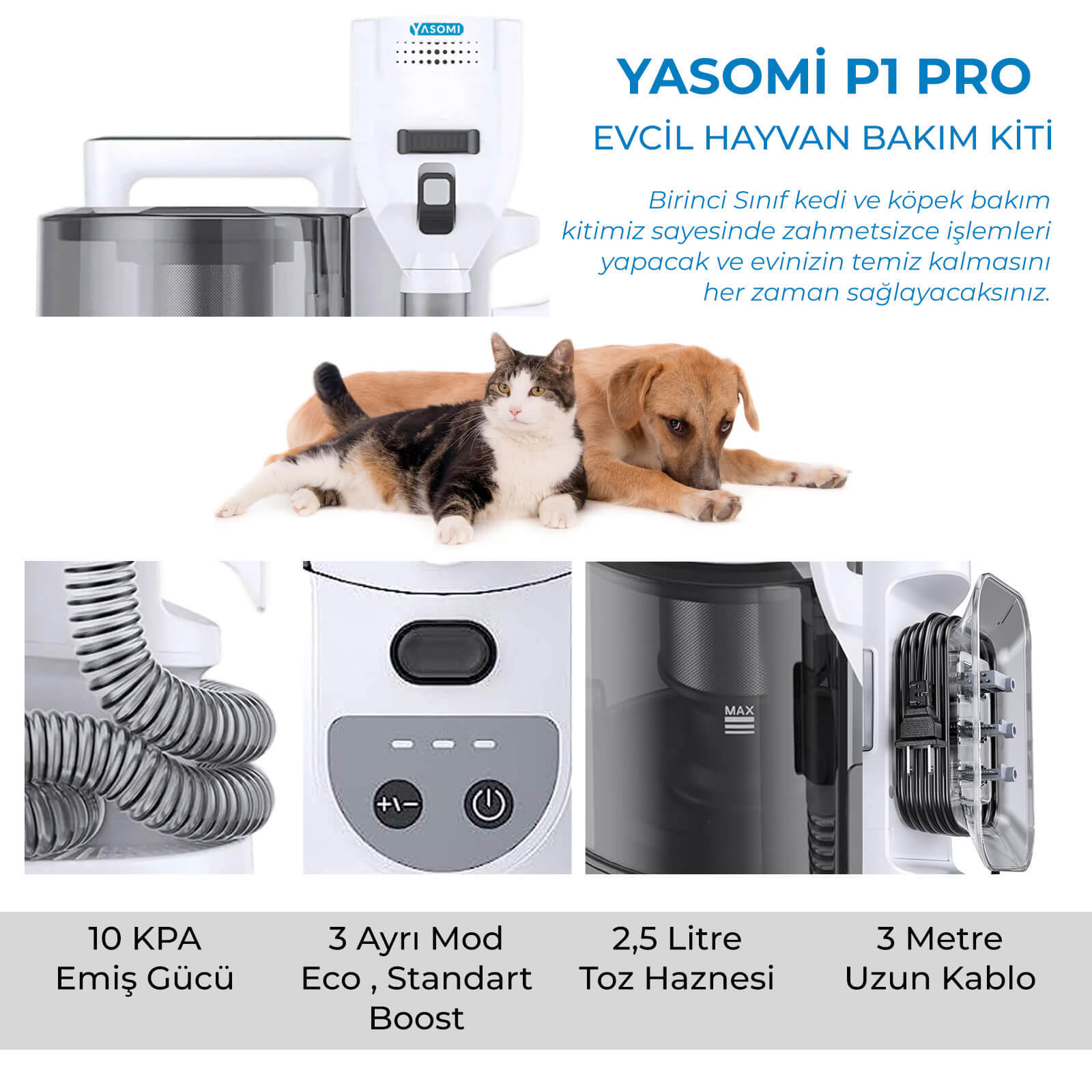 Yasomi Evcil Hayvan Bakım Kiti P1 Pro
