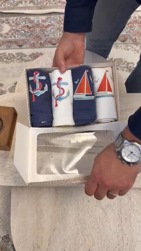 Özdilek Deniz Temalı 4'lü Nakışlı Mutfak & El Havlusu Seti 40X60